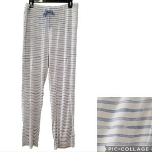 LAKE Women's Blue White Striped Pajama Pants Size L Modal Comfy Loungewear